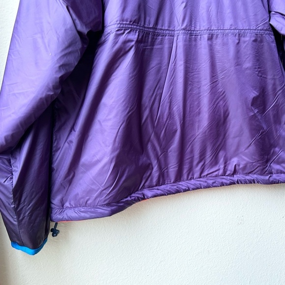 Tory Burch REVERSIBLE NYLON FLEECE PULLOVER JACKET Purple Orange Sz XS - Picture 12 of 16